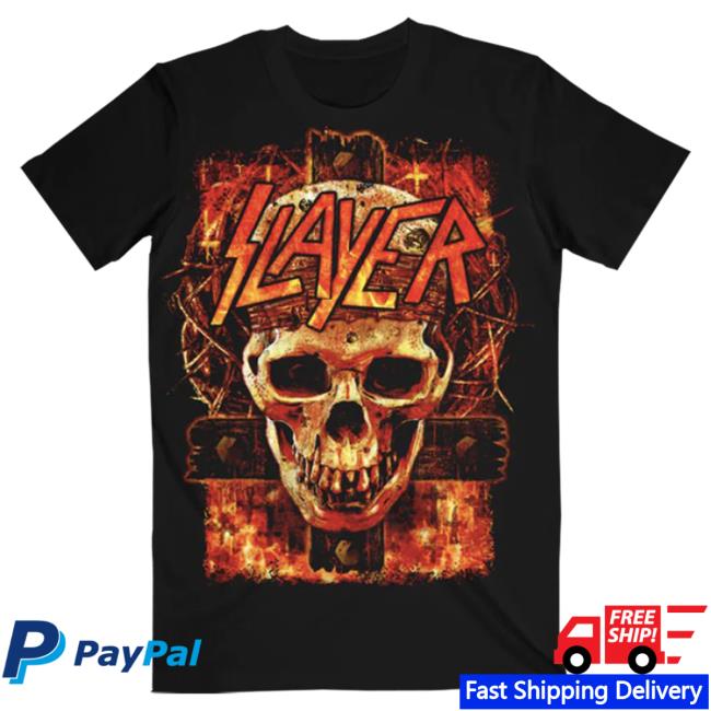 Official Slayer Clothing Store Shop Merch Skull And Cross Shirt New