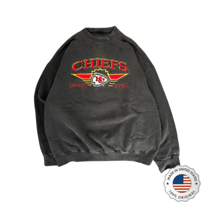 Kansas City Chiefs Westside Storey Vintage 90S Logo Athletic Faded Embroidered Kc Chiefs Shirts Black