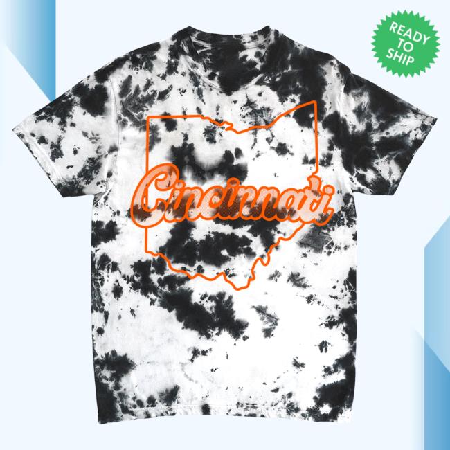 Official Ohio Clothing Merch Cincinnati Tie Dye Top Shirt Brown Ohioclothing Tie-dye