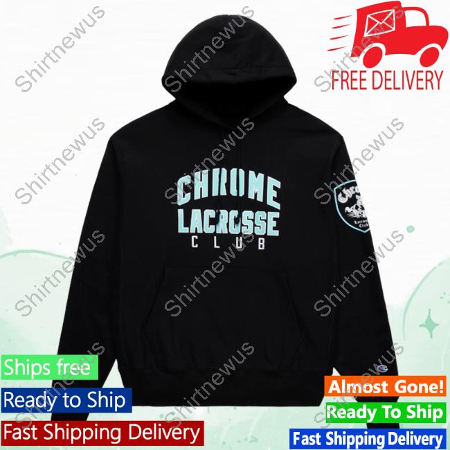 Official Premier Lacrosse League Shop Champion Chrome Lacrosse Throwback Reverse Weave Hoodie Crewneck Black