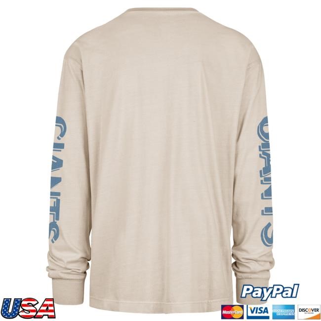 Official New York Giants Clothing Men's '47 Cream New York Giants Cairn Ravine Foundation Long Sleeve Tee NewYorkGiants