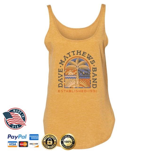 Official Dave Matthews Merch Store Shop Dave Matthews Band Women's Palm Tree Tank Shirts
