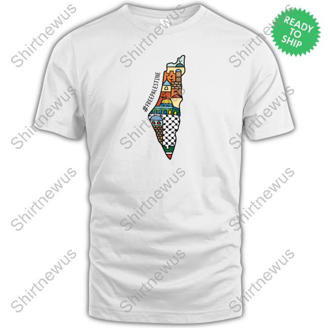 Official Wear It Proud T-Shirts Palestine Map Colourul