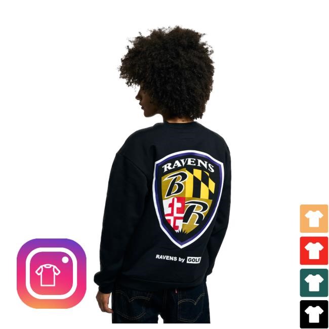 Official Golf Wang Merch Ravens Crew Neck by Golf Wang x NFL