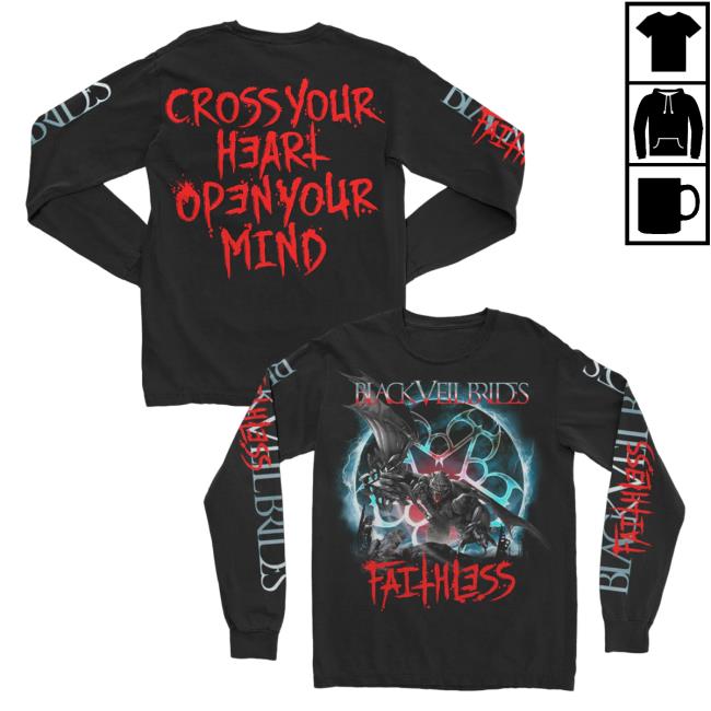Official Black Veil Brides Merch Store Black Veil Brides Faithless Tee Black Veil Brides Clothing Shop