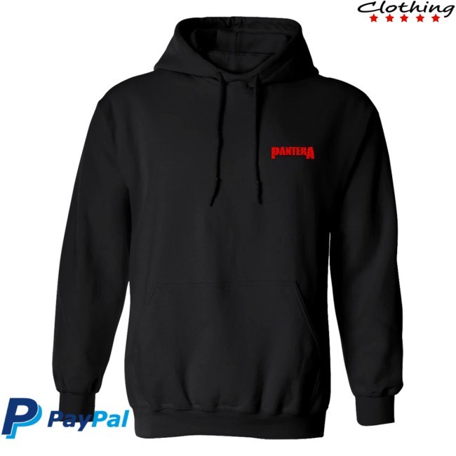 Embroidered Red Pantera Logo Pullover Hoodie Pantera