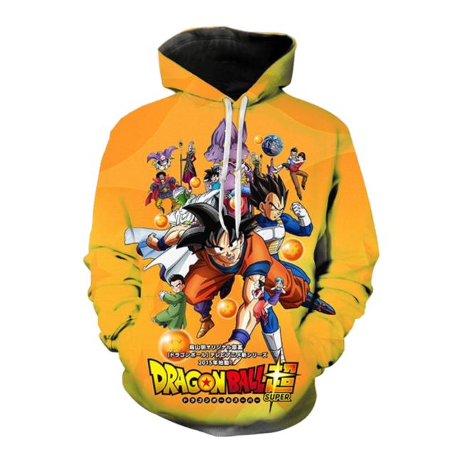 Official Dragon Ball Z Clothing Destroyed SS Yellow Goku Tee Shirt 3D Printed Unisex