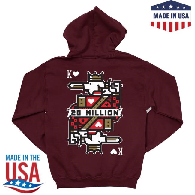 Official Technoblade Merch Store Technoblade 20 Million Subs Popover Hoodie (Burgundy)