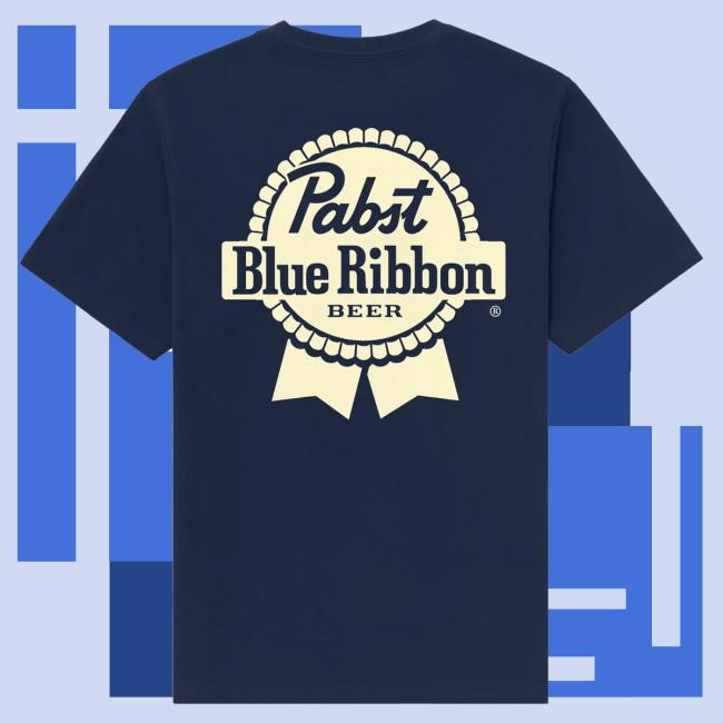 Official Pabst Blue Ribbon Pabst Blue Ribbon Navy Pocket Hot Shirt
