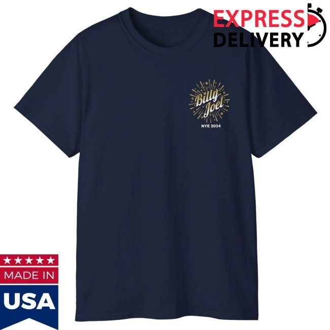 Billy Joel "12-31-24 Nye Belmont Park, Ny Event" Navy Tee Shirt