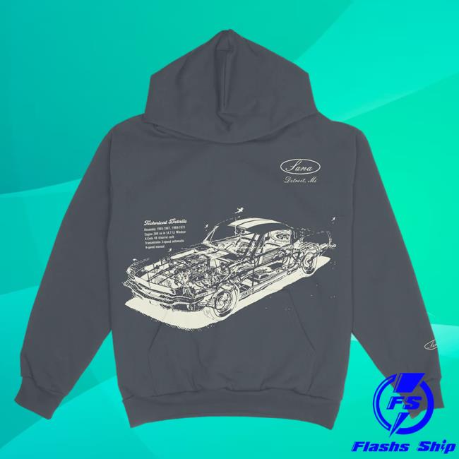 Official Sana Detroit Red Wings Sana Detroit '67 Mustang Hooded Sweatshirt - Dolphin Blue