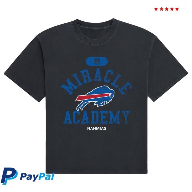 Official Fanatics Shop Store Merch Buffalo Bills Miracle Academy Unisex Boxy New Shirt - Black by NFL
