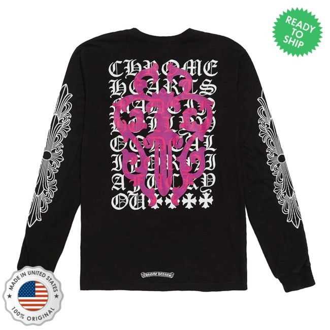 Black Classic Logo Purple Back Printed L/S
