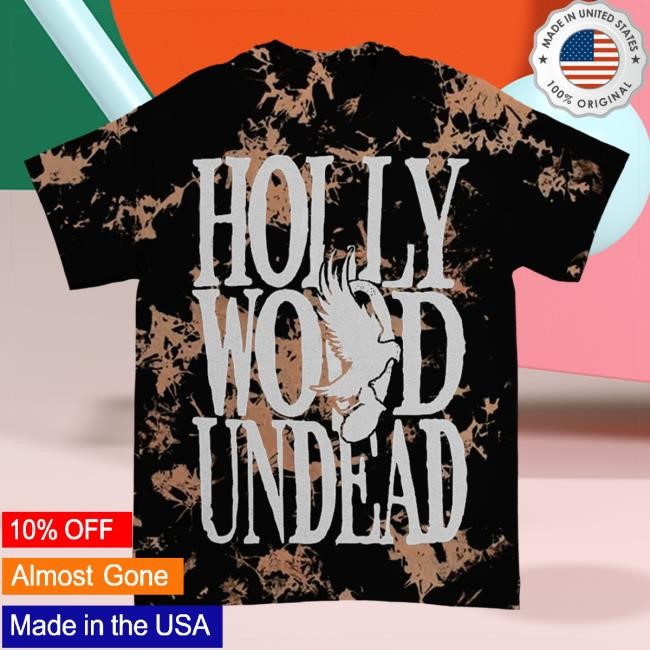 Official Hollywood Undead Merch Store Stacked Dove & Grenade Logo Hot Shirt (Dye) HollywoodUndead