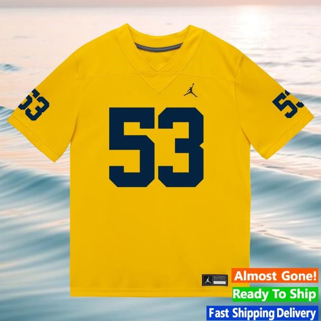 Michigan Wolverines #51 Greg Crippen Student Athlete Maize Football Jersey Shirts The M Den Shop