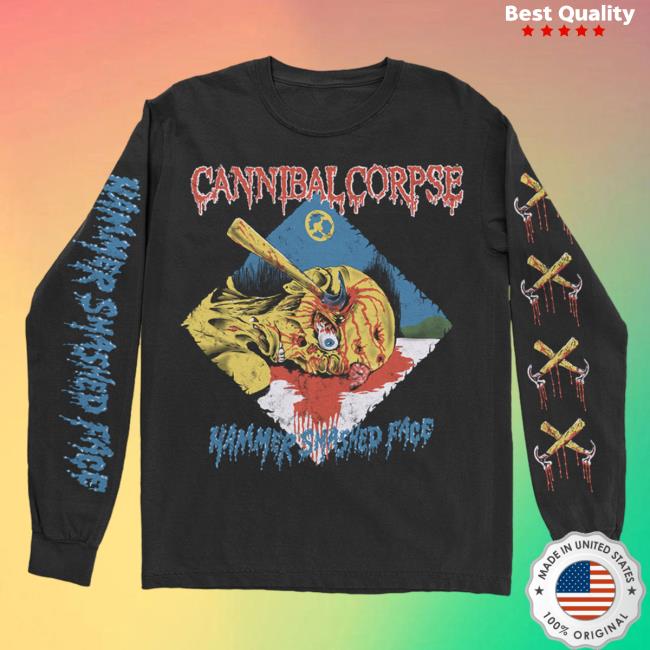 Official Cannibal Corpse Merch Store Hammer Smashed Face Long Sleeve Tee Shirt Black CannibalCorpse