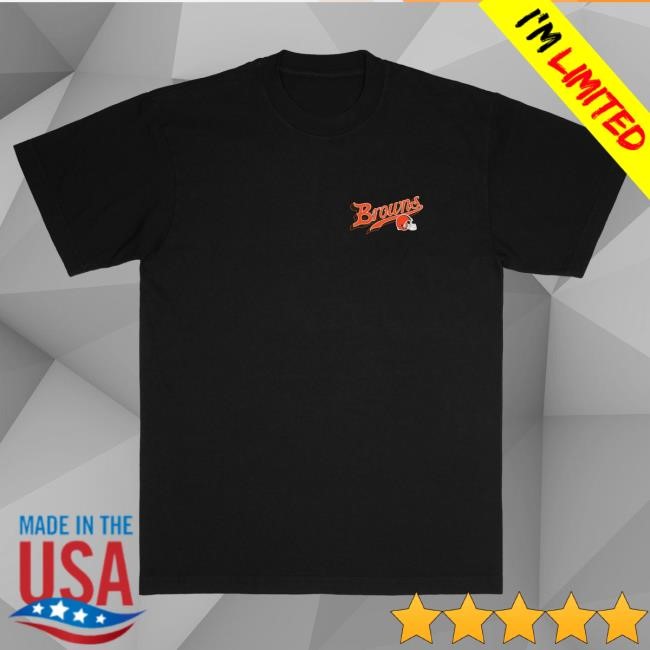 Official Unisex Born x Raised Black Cleveland Browns Pro Script Tshirt