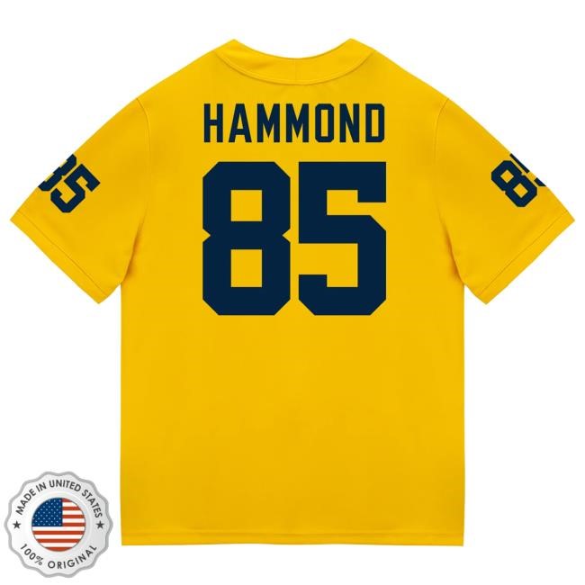 Michigan Wolverines #85 Ted Hammond Student Athlete Maize Football Jersey New Shirt The M Den Shop Official