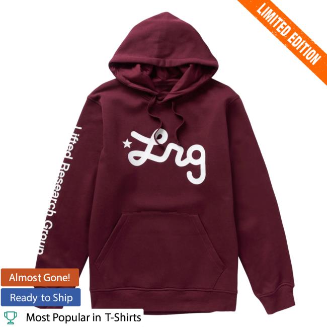 Official Lrg Lifted Research Group Clothing Shop Lifted Script Hooded Sweatshirt Burgundy