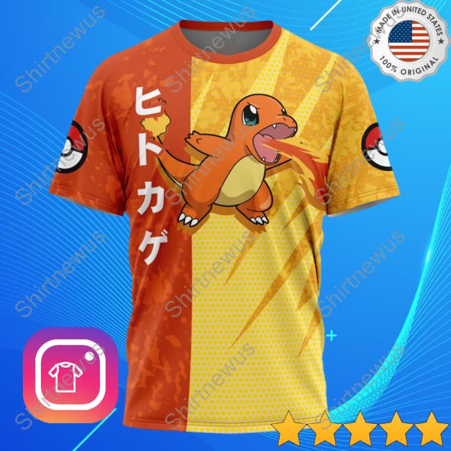 Official Anime Ape Clothing Charmander Attack Pokemon Hot Shirt Animeape