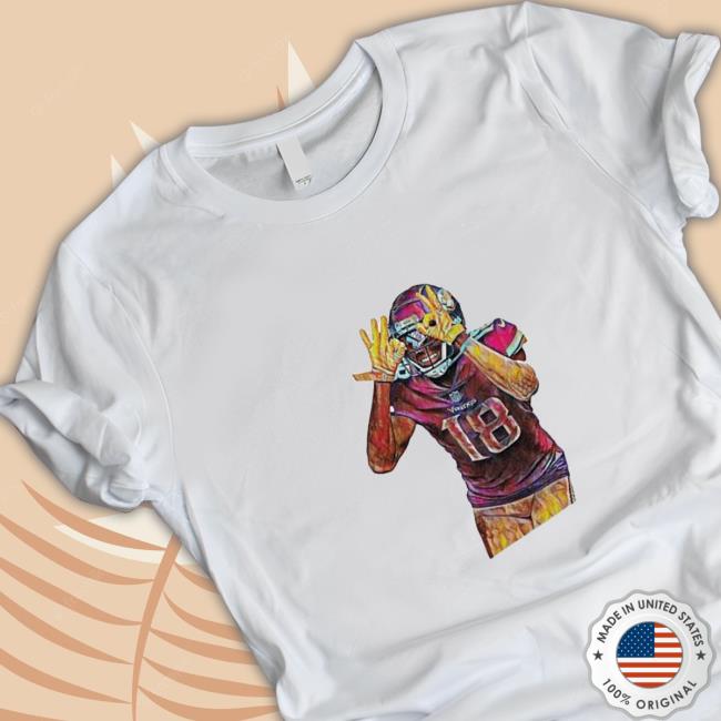 Colorful Vintage Of Justin Jefferson Retro Graphic Football Tee