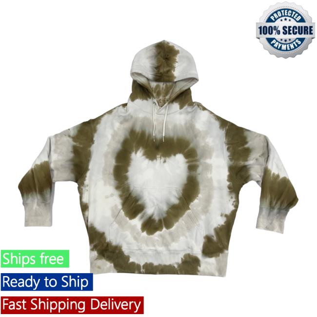 The Edit Ldn Givenchy Pre Loved Givenchy Tie Dye Hearts Pullover Hoodie Khaki Adn White