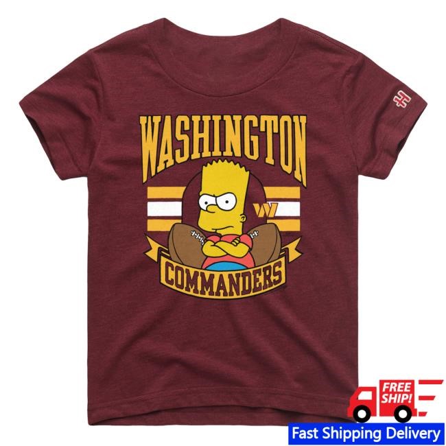 Official Washington Commanders Homage x The Simpsons Youth Tee - Burgundy