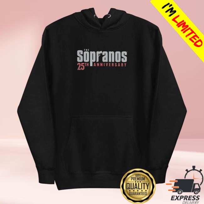 Sopranos Merch The Sopranos 25Th Anniversary Black Tee Shirt Hbo