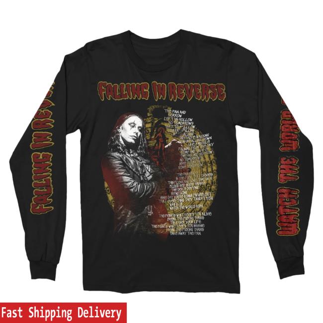 Official Falling In Reverse Merch Watch The World Burn Long Sleeve Tee Shirt FallingInReverse