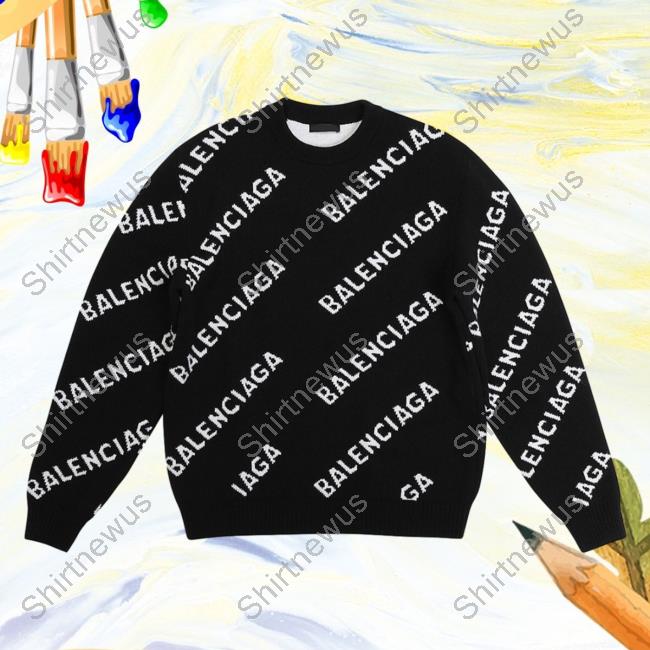 Official Saks Fifth Avenue Clothing Store Shop Balenciaga Allover Logo Black White AOP Shirt New 3D All Over Print Saksfifthavenue