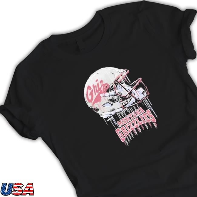 Original infant white montana grizzlies dripping helmet Tee Shirt