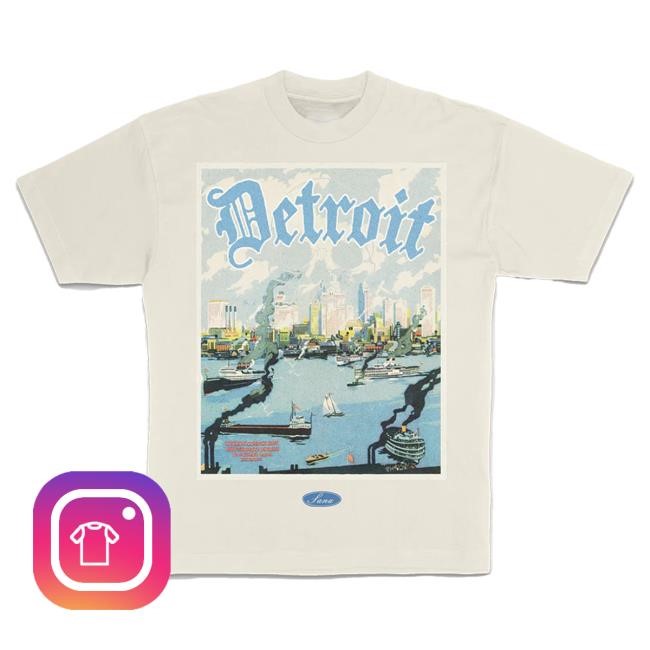 Official Sana Detroit Clothing Store Shop Detroit River New Shirt - Cream SanaDetroit