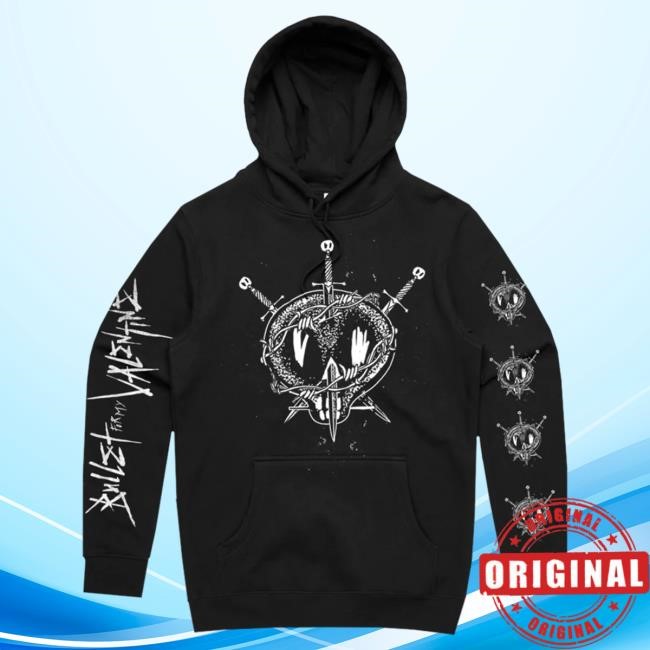 Official Bullet for My Valentine Merch Clothing BFMV Barb Skull Pullover Black Crewneck Sweatshirt