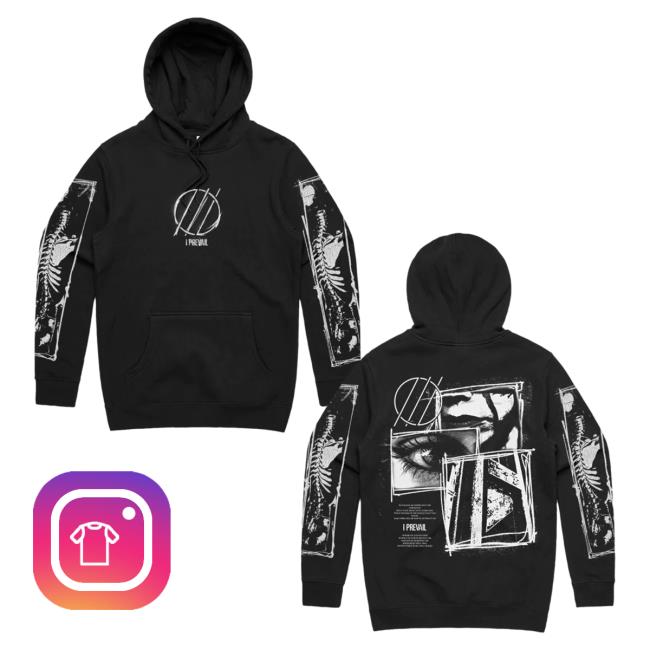 Official I Prevail Merch Store I Prevail Eye Sketch Popover Sweatshirt (Black) Prevail Apparel Clothing Shop IPrevail