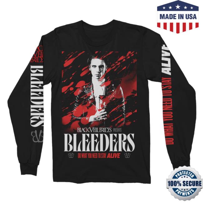 Official Black Veil Brides Merch Stay Alive Tour Long Sleeve Shirt New