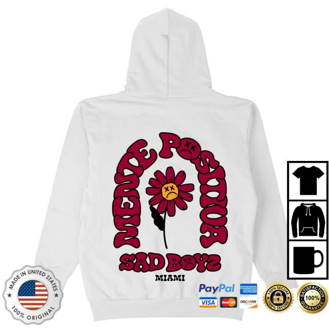 Official Sad Boyz Merch Store Mente Positiva Miami Hoody - White