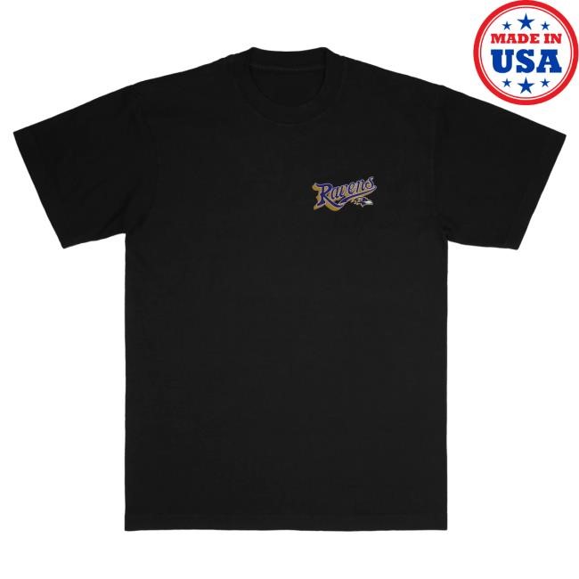 Official Born X Raised + Ravens Pro Script Hoodie: Black NFL 2025 Kickoff