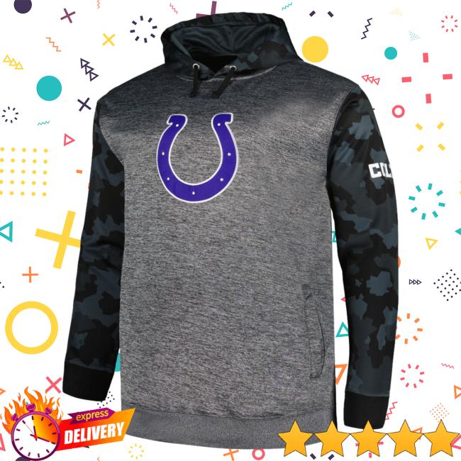 Official Fanatics Branded Heather Charcoal Indianapolis Colts Big & Tall Camo Crewneck Official Fanatics Branded Heather Charcoal Indianapolis Colts Big & Tall Camo Crewneck