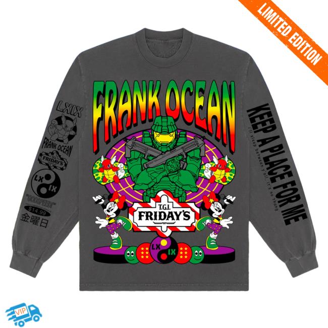 Official Halocean Frank Ocean Tgi Friday's Crewneck Vintage Grey