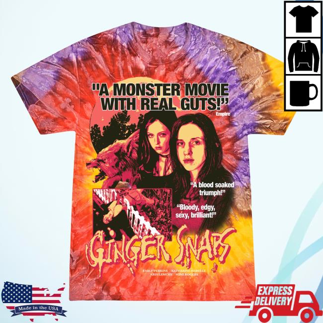 Official Studiohouse Designs A Monster Movie With Real Guts Ginger Snaps Tie Dye Shirt 2023 Full Moon (Purple/Red/Yellow)