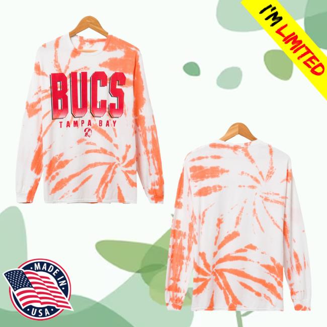 Official Junk Food Apparel Clothing Store Shop Junkfoodclothing Tampa Bay Buccaneers Game Time Tie Dye Long Sleeve Tees Orange Tie-Dye