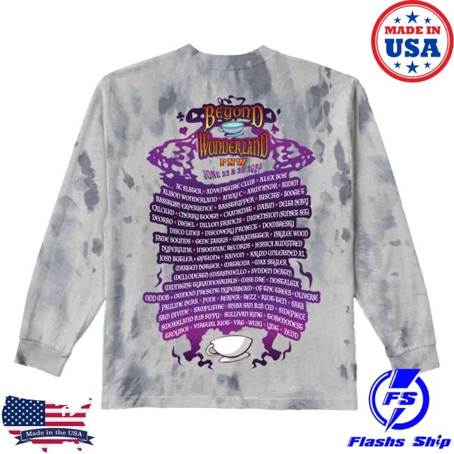 Insomniac Shop Beyond Wonderland Merch Beyond Wonderland PNW Into the Garden Lineup Tie Dye L/S Tee
