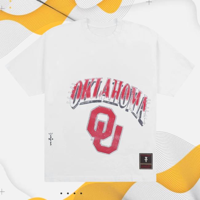 Official Travis Scott Utopia Merch Store CJ X M&N X UNIVERSITY OF OKLAHOMA HANDDRAWN Top Shirt Travis Scott Apparel Clothing TravisScott