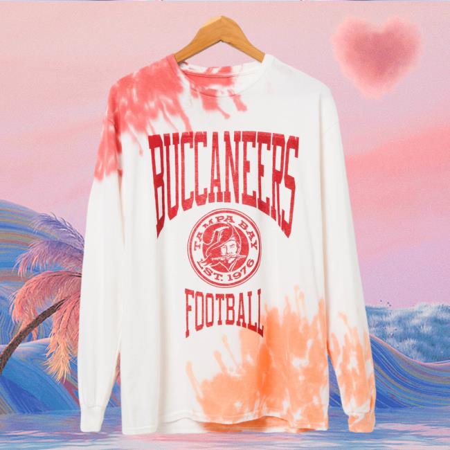 Official Junk Food Apparel Clothing Store Shop Junkfoodclothing Tampa Bay Buccaneers Tie Dye Long Sleeve Shirt New Flea Market Licorice/Orange Tie-Dye