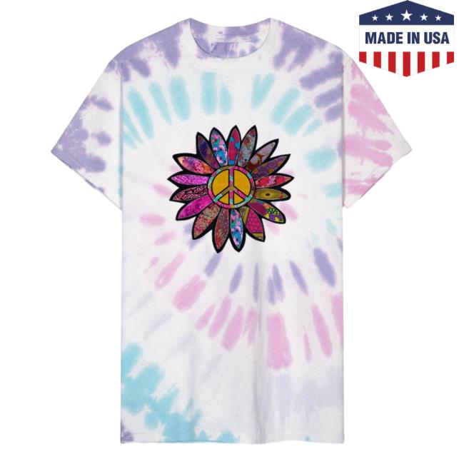 Spreadshirt Shop Store Fuchsia Fun Peace Sign Flower Unisex Tie Dye T-Shirts Pastel Spiral Spread Shirt Merch