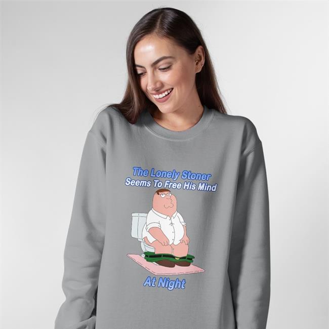 The Lonely Stoner Seems To Free His Mind At Night Shirt White