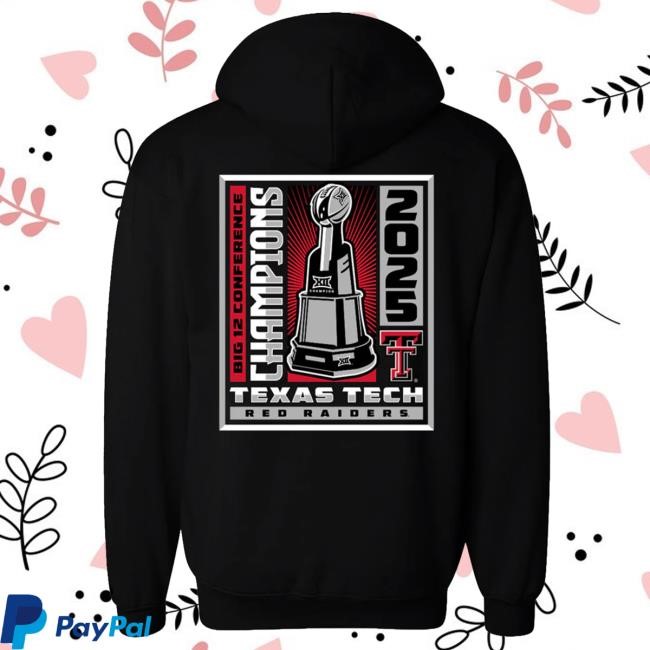 Official Red Raider Outfitter Texas Tech Big 12 CHAMPS - Pullover Hoodie - Winner Win Trophy - BLACK