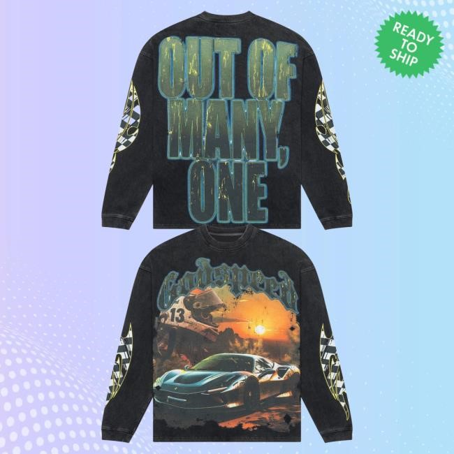 Official Godspeed New York Clothing Shop Sunset Drift Long Sleeve Tee Shirt (Black wash)