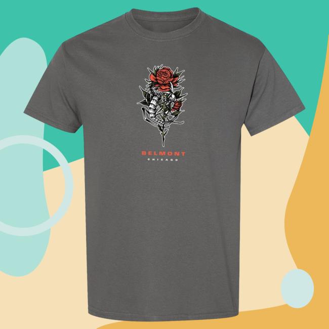 Official Belmont Merch Rose Black Tee Shirt