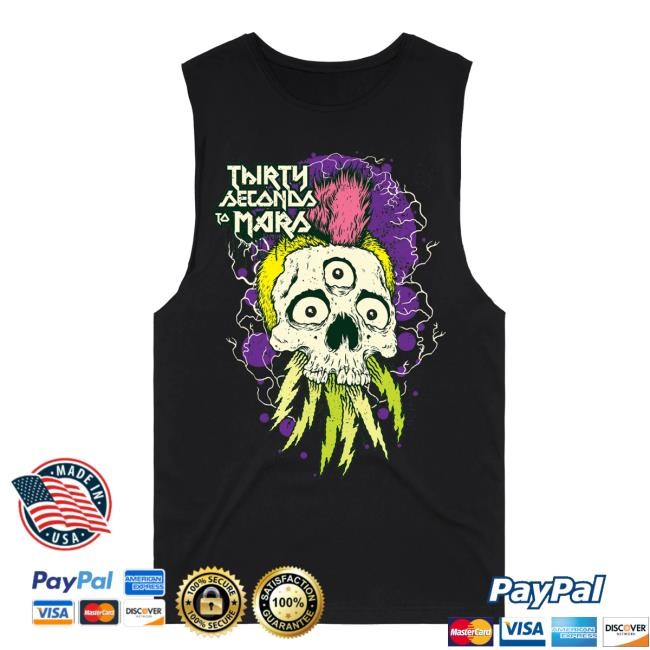 TSTFM Seasons World Tour Mohawk Skull Tank Top Thirty Seconds To Mars Store Merch
